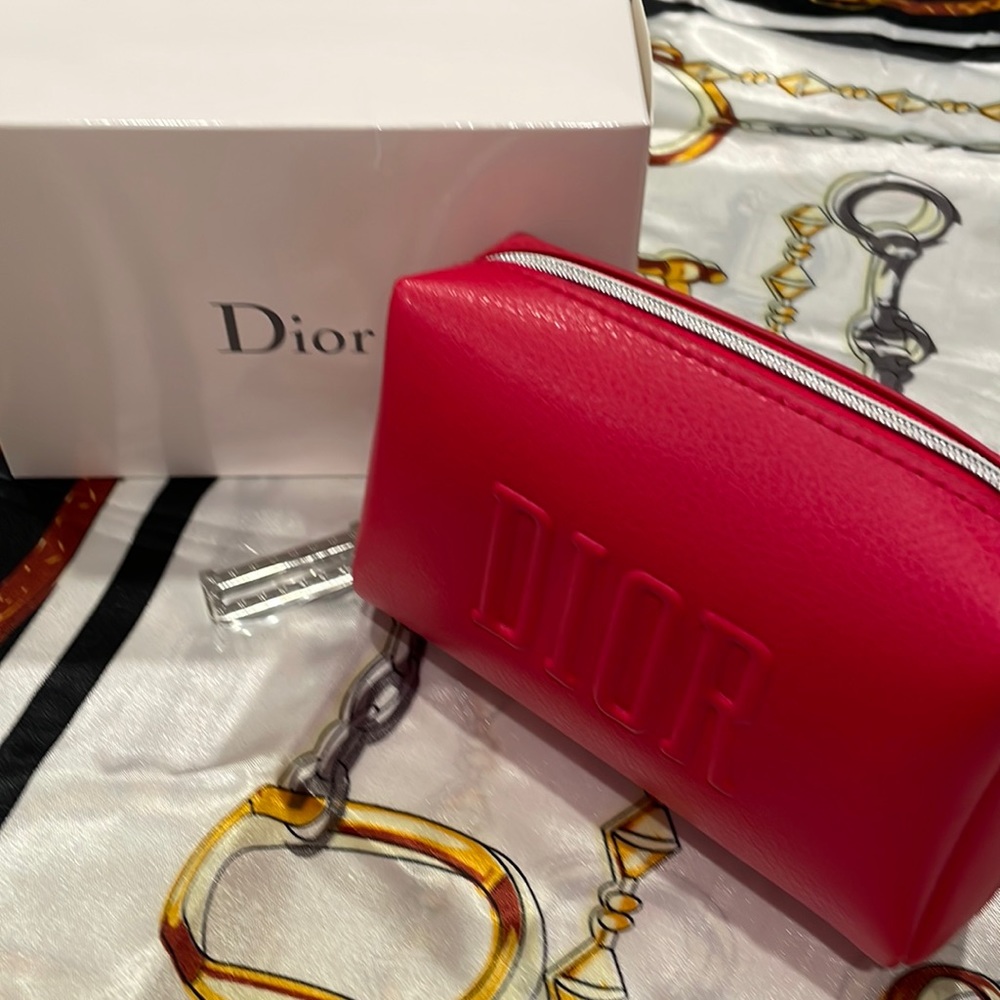 New Christian Dior Red Trousse Pouch